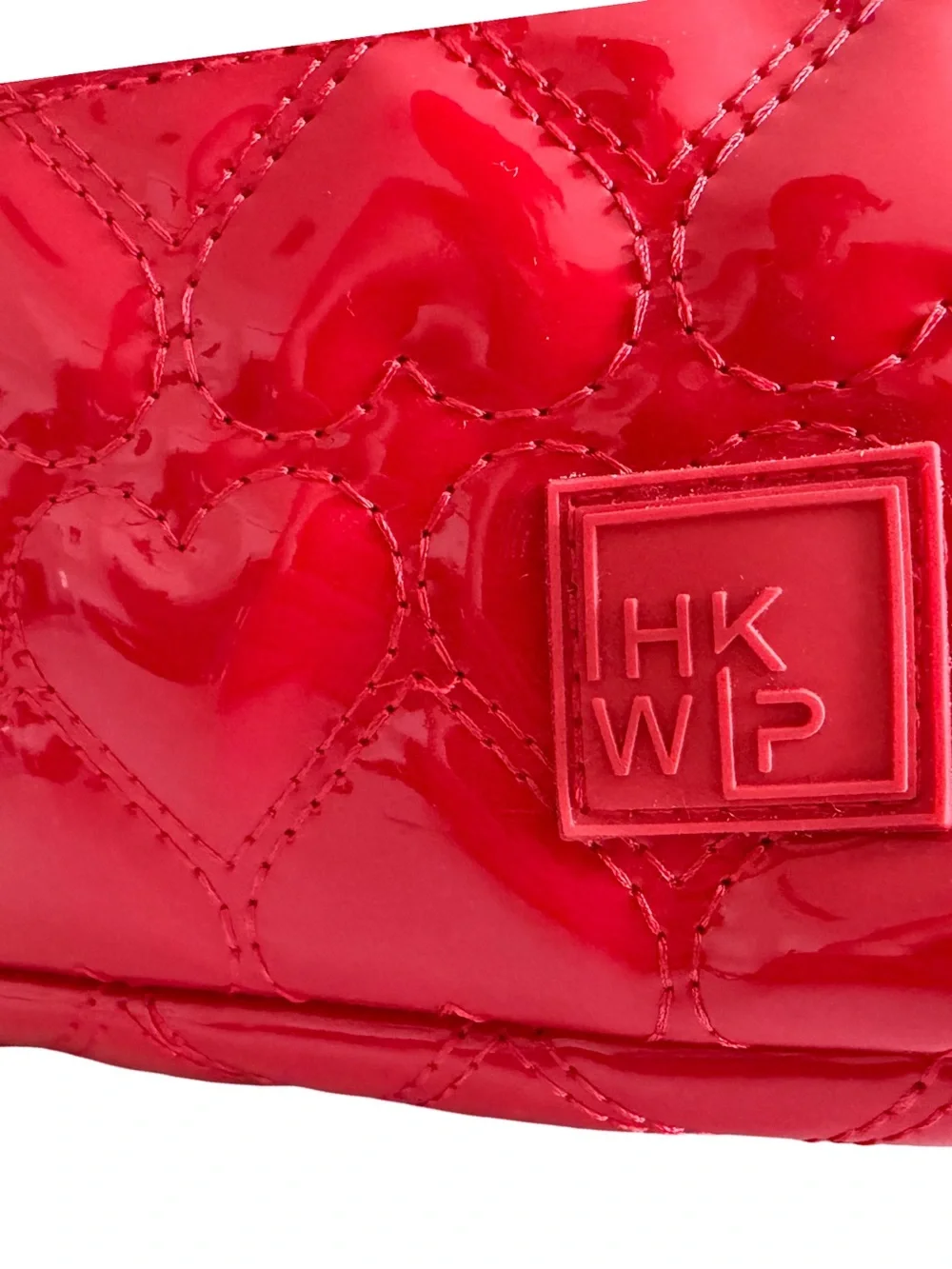 IHKWIP Carry All Heart Quilted Travel Cosmetic Case Cardinal Red NWT